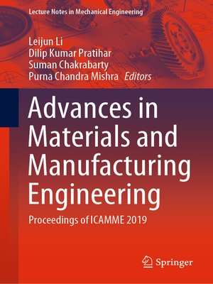 cover image of Advances in Materials and Manufacturing Engineering